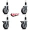 Service Caster 5'' Thermoplastic Rubber Wheel Swivel 1-3/8'' Expanding Stem Caster Set 2 Brakes, 4PK SCC-EX20S514-TPRB-2-PLB-2-138 - alternate 3